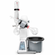 RE100-Pro LCD Digital Rotary Evaporator. Includes heating bath, vertical set of glassware (DLB-18900173: 1000mL condenser, evaporating flask NS 24/40, receiving flask KS 35/20). USA plug, 100-120V，50/60Hz