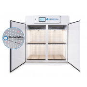 Arabidopsis  Plant Growth Chamber -  66 series (66" wide), with (2) tiers of horizontal SciWhite enhanced with Red 660nm LED lighted shelving (360 µmoles/m2/s of light irradiance measured at 6” from the LEDs, standard dimmable from 10%-100% in 1% incremen