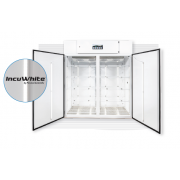 Biological Incubator - 66 series (66" wide - Double door chamber), with (4) tiers of LEDs mounted both horizontally over each shelf and vertically. (230 µmoles/m2/s of light irradiance measured at 6” from the LEDs, standard dimmable from 5%-100% in 1% inc