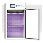 SciBrite® Plant Growth Chamber Series - 41 series (41" wide), with (2) tiers of horizontal SciBrite® 4-channel, multi-color LED (red, blue, warm white, far-red)lighted shelving (1550 µmoles/m2/s of light irradiance measured at 6” from the LEDs, each color